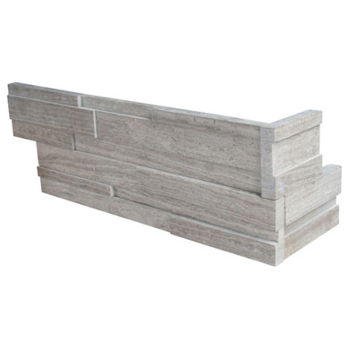 MS International Stacked Stone Series: White Oak 6x12x6 3D Honed Corner Ledger Panel LPNLMWHIOAK618COR-3DH