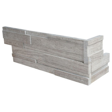 MS International Stacked Stone Series: White Oak 6x12x6 3D Honed Corner Ledger Panel LPNLMWHIOAK618COR-3DH