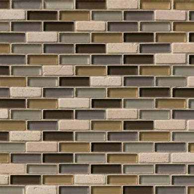 MS International Stone Glass Blend Series: 5/8x2 Luxor Valley Brick Pattern Wall Tile THDW1-SH-LV-8MM