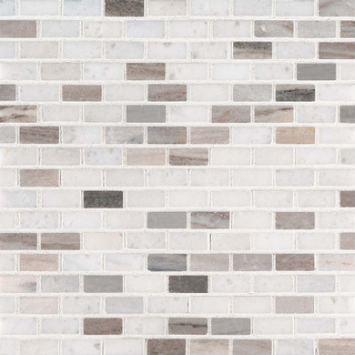 MS International Marble Series: Palisandro Mini Brick Pattern Polished Marble Wall Tile SMOT-PALI-MB10MM