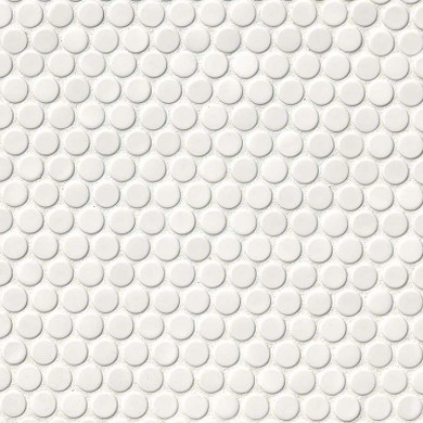 MS International Porcelain Series: White Glossy Penny Round Mosaic Wall Tile SMOT-PT-PENRD-BIA