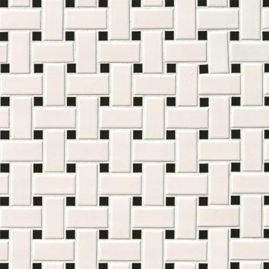 MS International Porcelain Series: White and Black Basket Weave Wall Tile SMOT-PT-RETBIA-BW