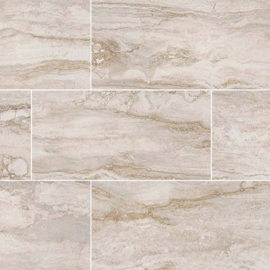 MS International Bernini Series: 12x24 Bianco Polished Porcelain Tile NBERBIA1224P-N