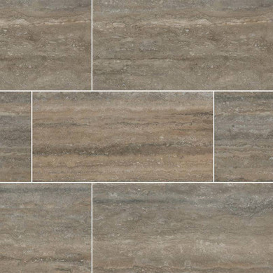 MS International Veneto Series: 12x24 Noce Polished Porcelain Tile NVENNOC1224P-N