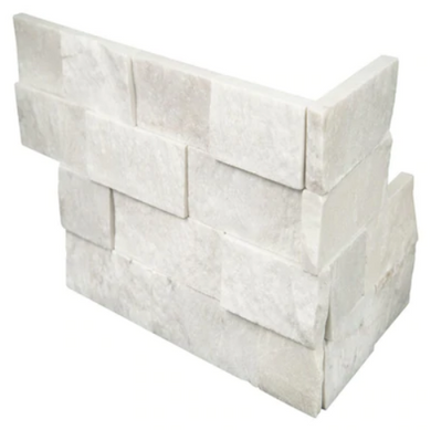MS International Stacked Stone Series: 6"x18" Cosmic White Ledger Corner LPNLMCOSWHI618COR