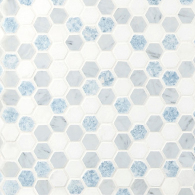 MS International Marble Series: Azula Hexagon Mosaic Tile SMOT-AZULA-1HEXP