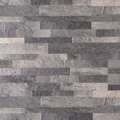 MS International Stacked Stone Series: Ardesia Black Stacked 6X24 Matte Porcelain Panel NARDBLK6X24