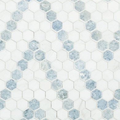 MS International Backsplash Series: 1" Hexagon Azula Sazi Polished Tile SMOT-AZULA-SAZP