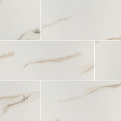 MS International Aria Series: Bianco 12X24 Polished Porcelain Tile NARIBIA1224P