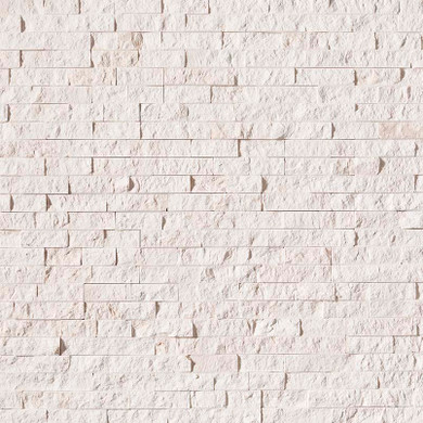 MS International Stacked Stone Series: Freska White 6X24 Split Face Ledger Panel LPNLLMAYWHI624