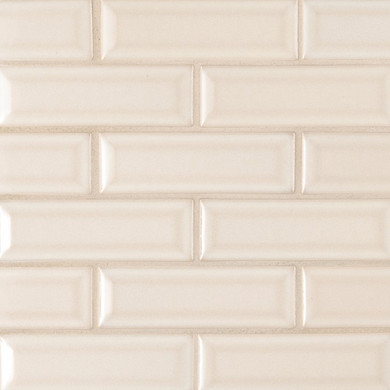 MS International Backsplash Series: Antique White Glossy 2x6 Bevel Ceramic Subway Tile SMOT-PT-AW-2X6B