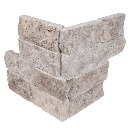 Ms International Stacked Stone Series Silver Travertine 6x24 Split Face Ledger Panel Lpnltsil624 Mosaicmosaic Com