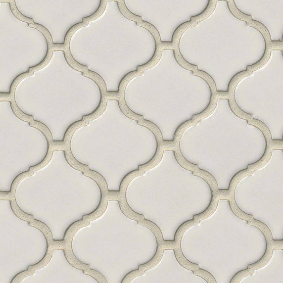 MS International Specialty Shapes Wall Series: Bianco White Arabesque 6mm Mosaic Tile SMOT-PT-BIANCO-ARABESQ