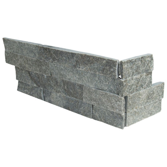 MS International Stacked Stone Series: Sage Green 6X12X6 Split Face Corner Ledger Panel LPNLQSAGGRN618COR