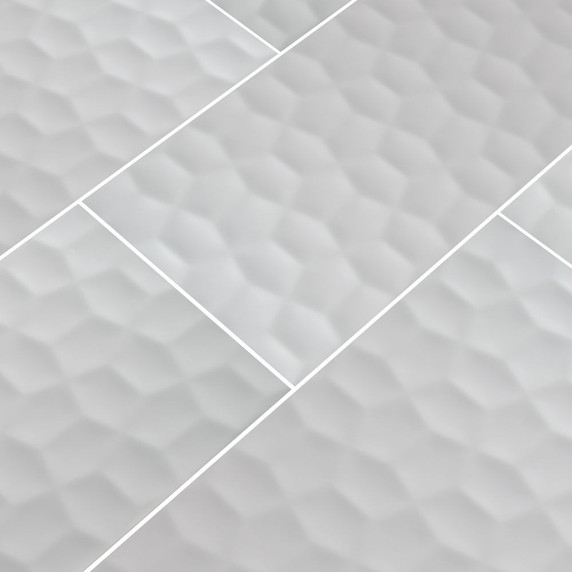 MS International Ceramic Series: 12x24 Adella Viso White Satin Matte Finish Wall Tile NADEVISWHI1224