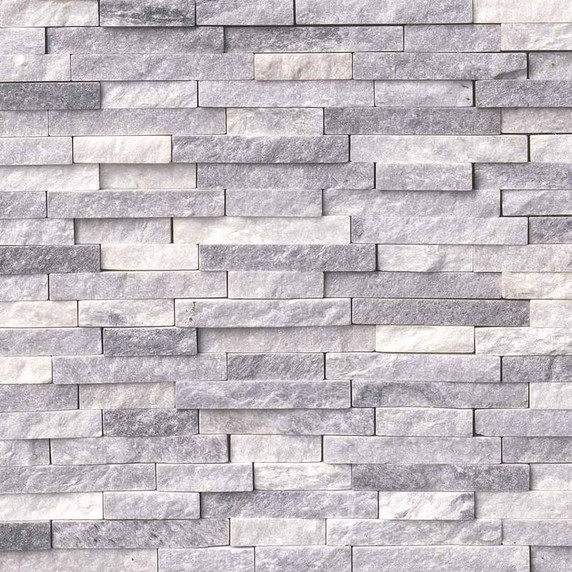 MS International Marble Series: Alaskan Gray Splitface Interlocking Pattern Tile SMOT-ALGRY-SFIL10MM