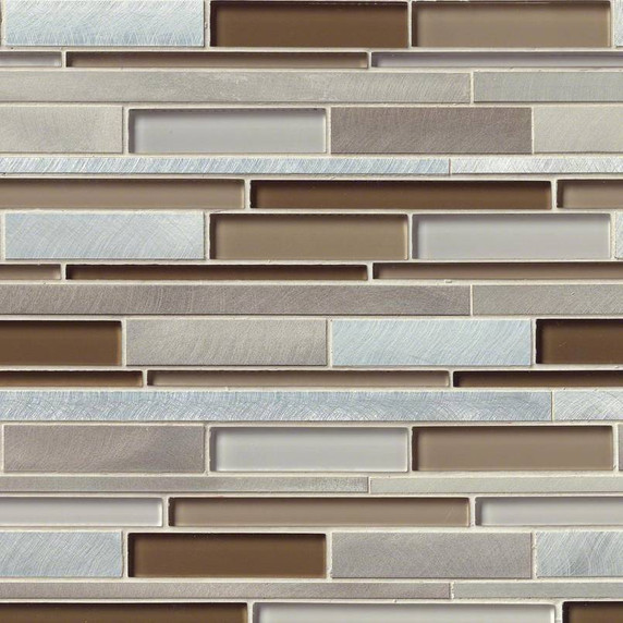 MS International Glass Metal Series: Madison Avenue Interlocking Pattern Mosaic Wall Tile SMOT-GLSMTIL-MA8MM
