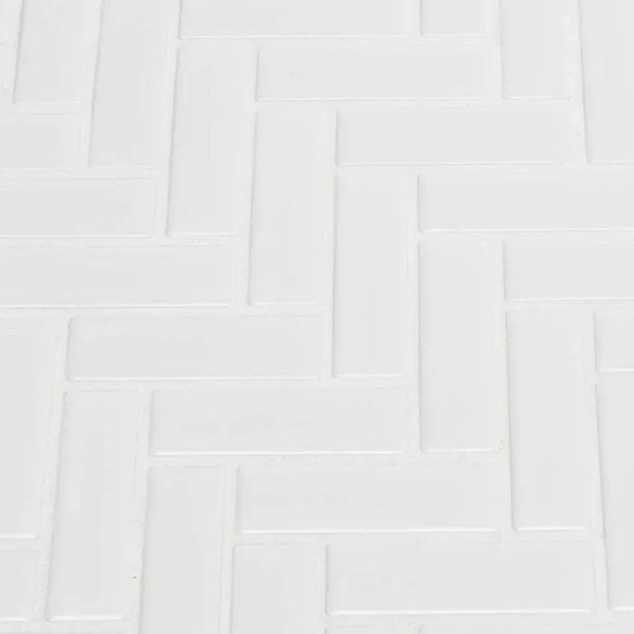 MS International Porcelain Series: White Glossy Herringbone Mosaic Wall Tile SMOT-PT-RETBIA-HB