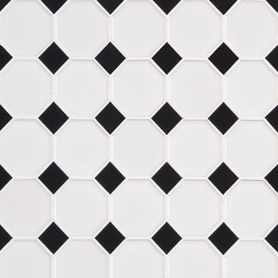 MS International Porcelain Series: 6mm Retro Octagon Bianco Glossy Wall Tile SMOT-PT-RETBIA-2OCTG