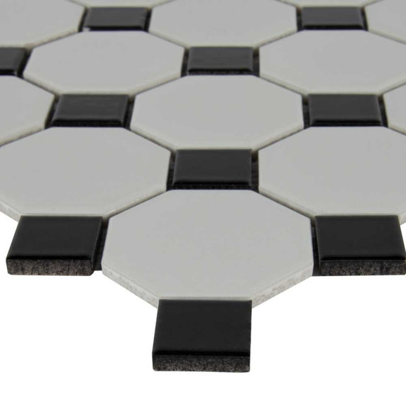 MS International Porcelain Series: 6mm Retro Octagon Bianco Glossy Wall Tile SMOT-PT-RETBIA-2OCTG