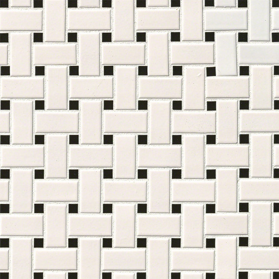 MS International Porcelain Series: White and Black Basket Weave Wall Tile SMOT-PT-RETBIA-BW