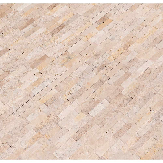 MS International Travertine Series: Roman Beige Splitface Peel and Stick Wall SMOT-PNS-RBSF-6MM