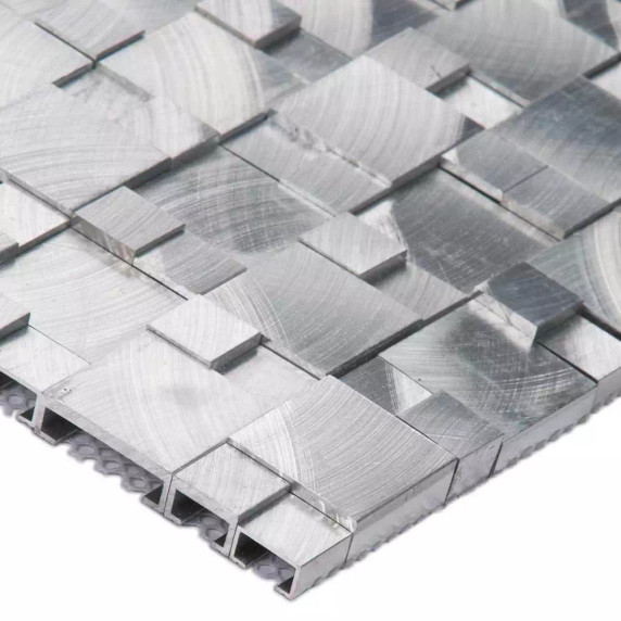 MS International Metal Series: Silver Aluminum 3D Metal Wall Tile SMOT-MET-SLVAL