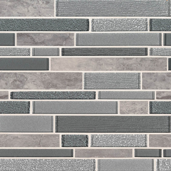 MS International Porcelain Glass Series: Smoky Alps Interlocking Wall Tile SMOT-GLSPIL-SMOALP8MM