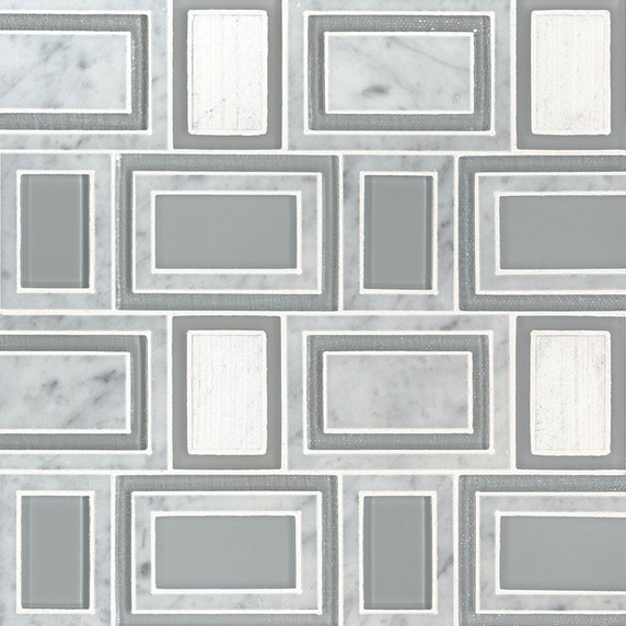MS International Stone Glass Blend Series: Soho Stax Geometric Wall Tile SMOT-SGLS-SOHSTA8MM