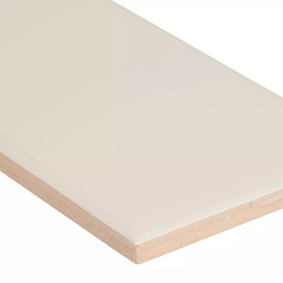 MS International Ceramic Series: 3x6 Almond Glossy Subway Beveled Wall Tile NALMGLO3X6BEV-N