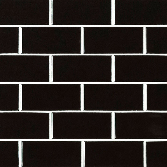 MS International Porcelain Series: 2x4 Retro Nero Glossy Wall Tile SMOT-PT-RETNERO-2X4G