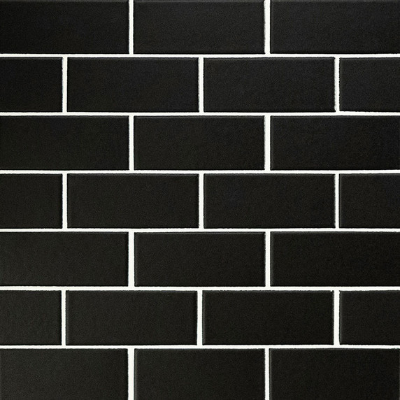 MS International Porcelain Series: 2x4 Retro Nero Matte Wall Tile SMOT-PT-RETNERO-2X4M