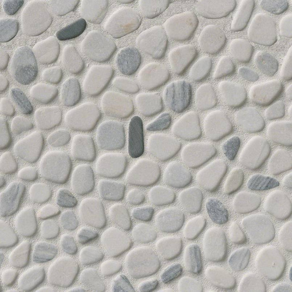 MS International Marble Series: Black and White Pebbles Tumbled Pattern Wall Tile THDW1-SH-PEB