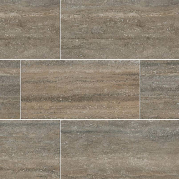 MS International Veneto Series: 12x24 Noce Polished Porcelain Tile NVENNOC1224P-N