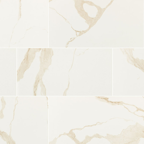 MS International Eden Series: 12x24 Calacatta Polished Porcelain Tile NEDECAL1224P