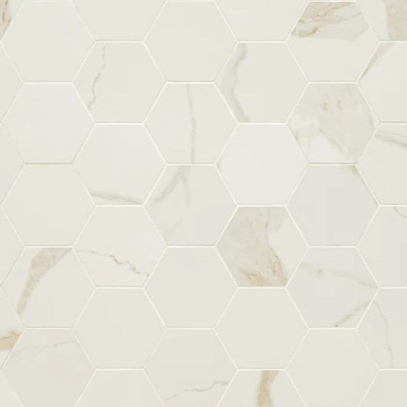MS International Eden Calacatta Series: 3x3 Hexagon Matte Porcelain Tile NEDECAL3X3HEX