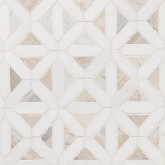 MS International Marble Series: Angora Geometric Pattern Polished Tile SMOT-ANGORA-GEOP
