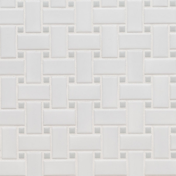 MS International Porcelain Series: 6mm Domino White And Gray Matte Basketweave Tile SMOT-PT-RETBIAGRA-BWM