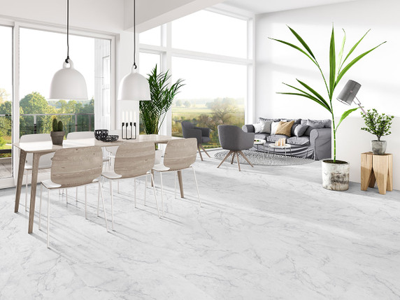 MS International Trecento Series: 12x24 Carrara Avell Vinly Floor Tile VTRCARAVE12X24-5MM-12MIL