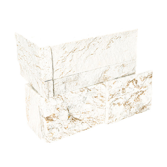 MS International Stacked Stone Series: Royal White 9x18 Corner Ledger Panel LPNLQROYWHI918COR