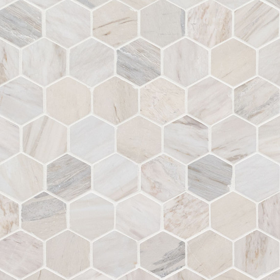 MS International Backsplash Series: Angora Polished 2" Hexagon Mosaic Tile SMOT-ANGORA-2HEXP MS International Backsplash Series: Angora Polished 2" Hexagon Mosaic Tile SMOT-ANGORA-2HEXP