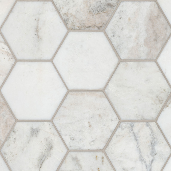 MS International Backsplash Series: 5" Hexagon Arabescato Venato White Honed Tile SMOT-ARAVEN-5HEXH MS International Backsplash Series: 5" Hexagon Arabescato Venato White Honed Tile SMOT-ARAVEN-5HEXH