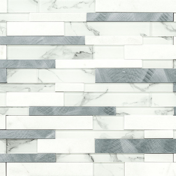 MS International Backsplash Series: Pattern Denali Frost Interlocking Peel And Stick Tile SMOT-PNS-DENFRO-4MM MS International Backsplash Series: Pattern Denali Frost Interlocking Peel And Stick Tile SMOT-PNS-DENFRO-4MM