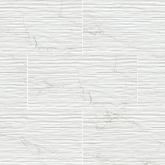 MS International Backsplash Series: 12x24 Dymo Calacatta Stripe White Glossy Tile NDYMCALSTRWHI1224G-N MS International Backsplash Series: 12x24 Dymo Calacatta Stripe White Glossy Tile NDYMCALSTRWHI1224G-N