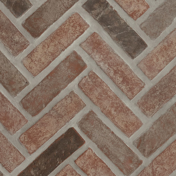 MS International Backsplash Series: 2.25x7.5 Noble Red Clay Brick Herringbone SMOT-CLAHB-NOBRED2.25X7.5
