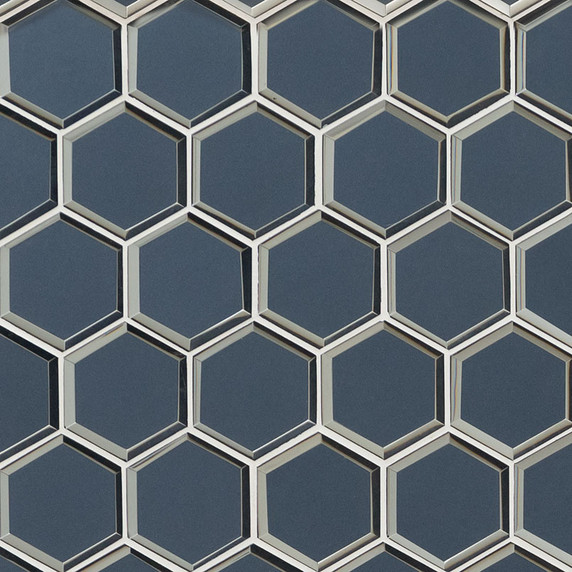 MS International Backsplash Series: 3" Hexagon Vague Blue Mosaic Tile SMOT-GLS-VAGBLUBEHEX8MM MS International Backsplash Series: 3" Hexagon Vague Blue Mosaic Tile SMOT-GLS-VAGBLUBEHEX8MM
