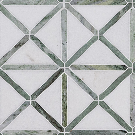 MS International Backsplash Series: Pattern Verdant Green Geometrica Polished Tile SMOT-VERGRE-GEOP10MM MS International Backsplash Series: Pattern Verdant Green Geometrica Polished Tile SMOT-VERGRE-GEOP10MM