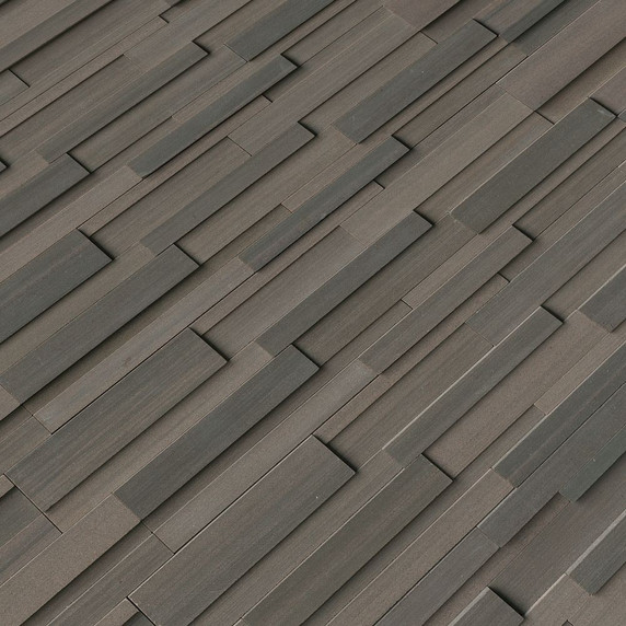 MS International Stacked Stone Series: Brown Wave 6x24 3D Honed Ledger Panel LPNLDBROWAV624-3DH