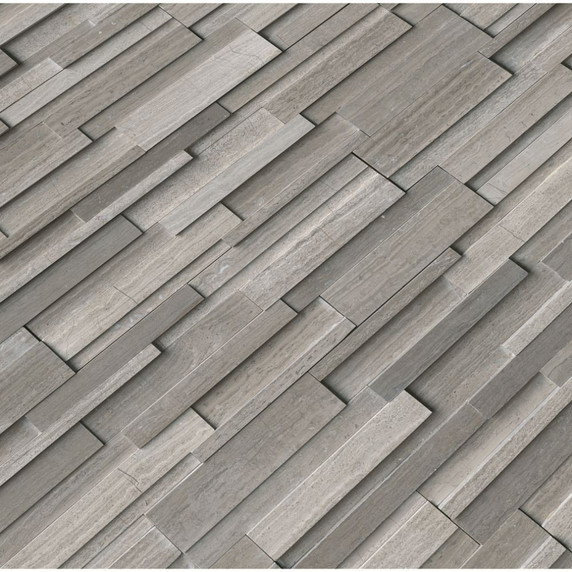 MS International Stacked Stone Series: Gray Oak 6X24 3D Honed Ledger Panel LPNLMGRYOAK624-3DH