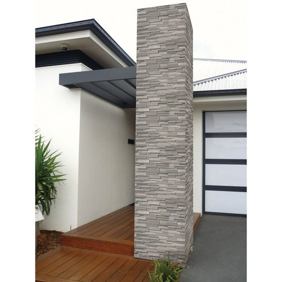 MS International Stacked Stone Series: Gray Oak 6X24 3D Honed Ledger Panel LPNLMGRYOAK624-3DH